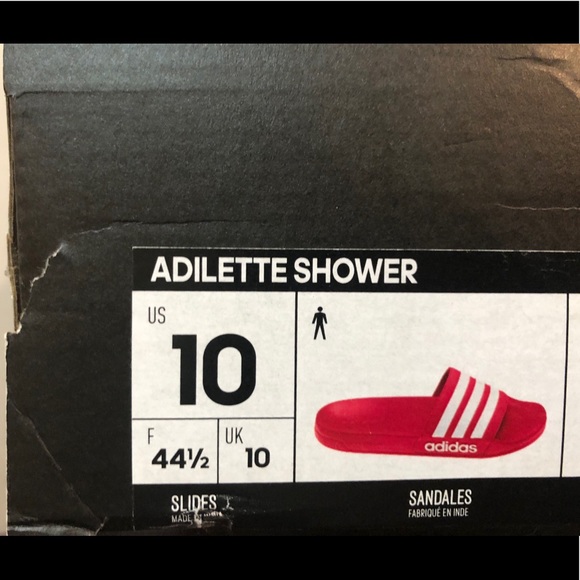 Adidas Adilette Shower, Red & White, Various Sizes - Picture 7 of 7